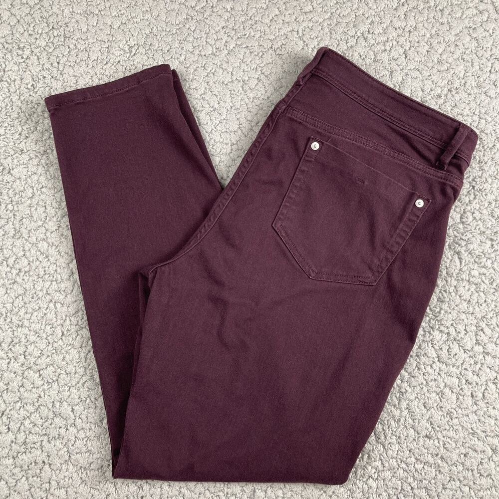 J. Jill Women's Straight Leg Jeans - Burgundy